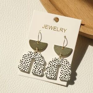 Boho Green & Speckled Earrings